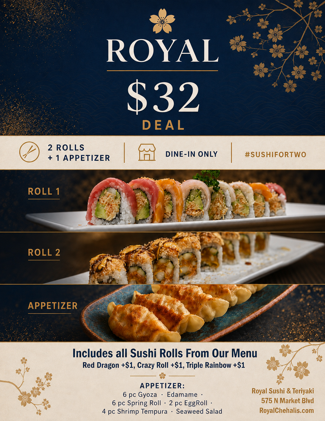 Fresh specialty sushi roll